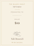 The Black Vault Gift Certificate
